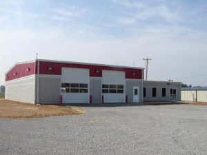 Martin Sanitation Warehouse and Office steel building provided by Wright Building Systems